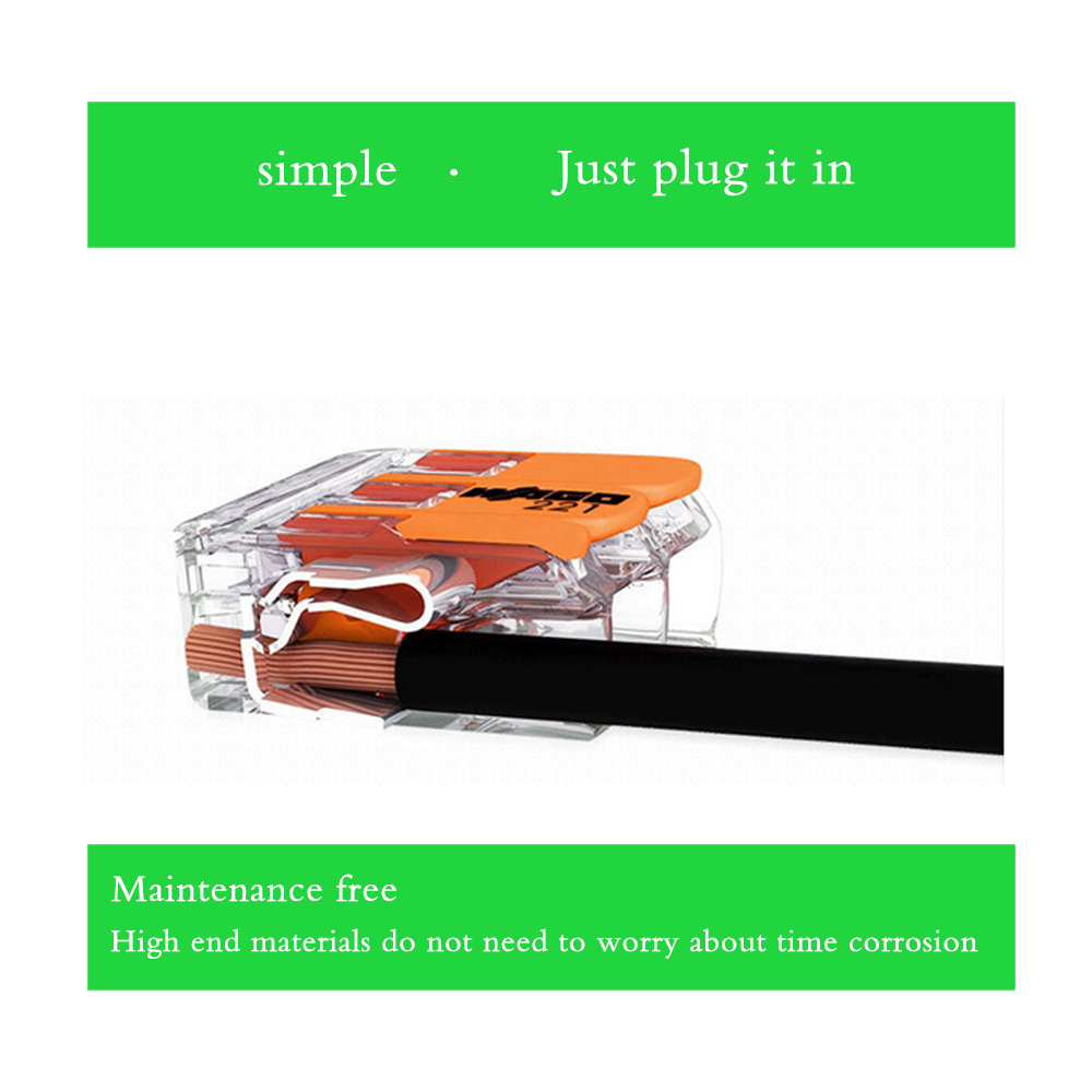 WAGO 221-413 3-Pin Push-In Kabelverbinder – Originaler Schnellklemmenblock für 0,5–4mm² Kabel, 32A 450V