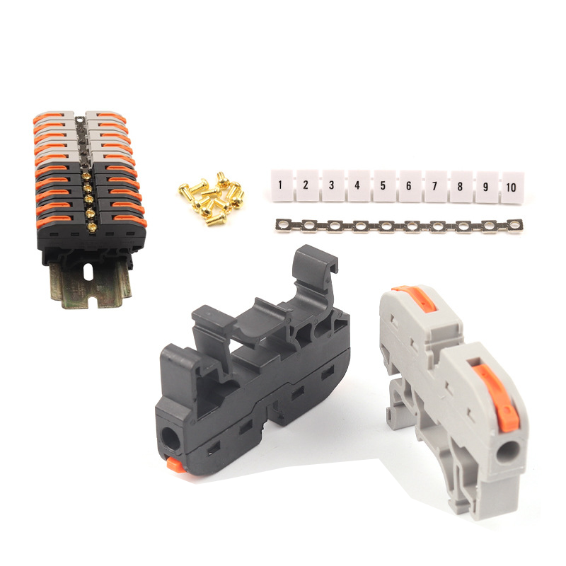 211 UK Großhandel 2,5mm Kabel Feder-Durchführungsstreifen-Stecker Elektrischer Anschlussklemmenblock DIN R Kupfer Nylon