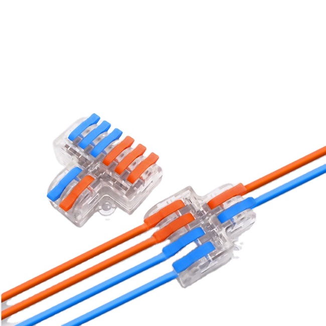 DF62T Transparenter Harter Draht Flexibler Draht 2 In 4 Out Kompakter Steckverbinder Isolierter Typ Drahtverbinder