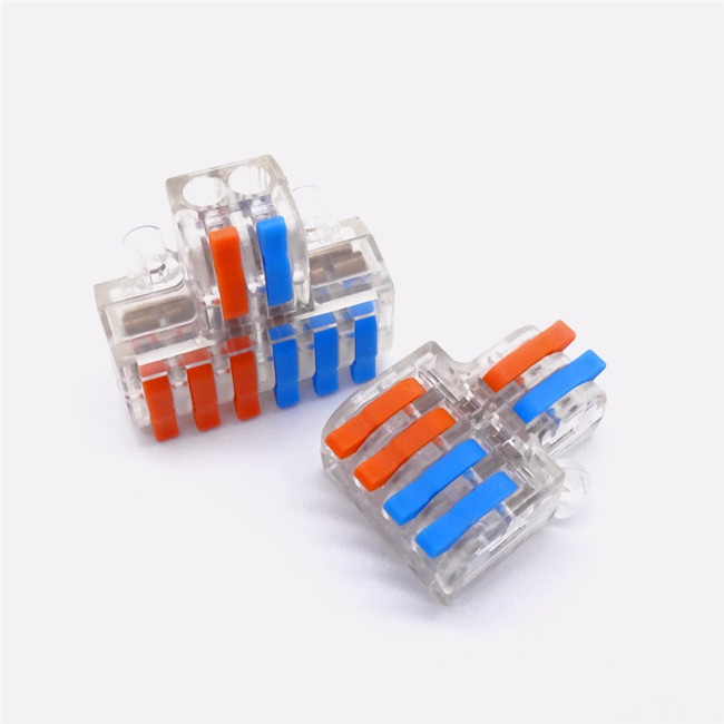 DF62T Transparenter Harter Draht Flexibler Draht 2 In 4 Out Kompakter Steckverbinder Isolierter Typ Drahtverbinder