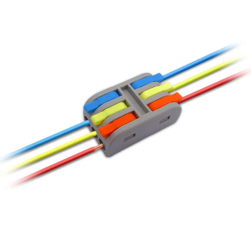 KV313 Transparenter Mini-Hebel 3-in-3-Out Drahtspleiß Push-In Klemmenstecker PC Feder Schnellverbinder