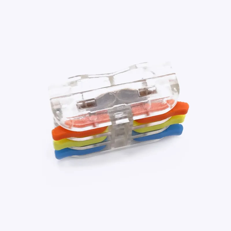 KV313 Transparenter Mini-Hebel 3-in-3-Out Drahtspleiß Push-In Klemmenstecker PC Feder Schnellverbinder