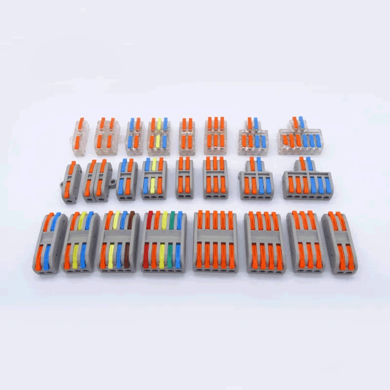 KV313 Transparenter Mini-Hebel 3-in-3-Out Drahtspleiß Push-In Klemmenstecker PC Feder Schnellverbinder