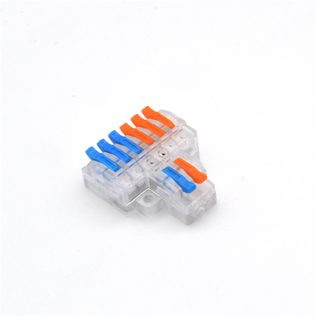 KV426 M3 2 In 6 Out Transparenter Mehrfarbiger LED-Licht Spleißklemmenblock mit Schraubenklemmen für elektrische Kabel