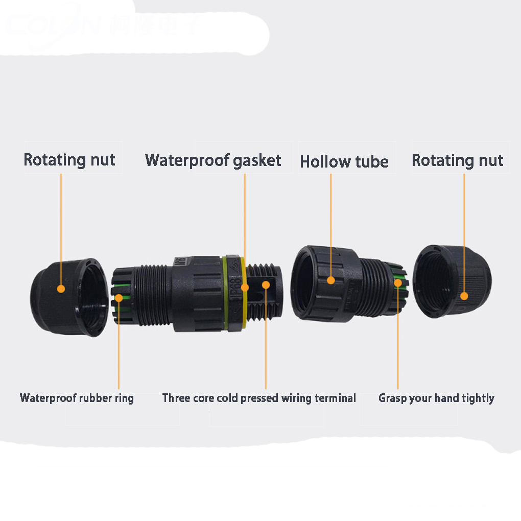 M16 IP68 Wasserdichter Kabelverbinder – Outdoor Kunststoff Elektrischer Kabelverbinder für LED-Beleuchtung, 16A