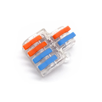 MINI-T-SPL-42 Kompakter 2 In 4 Out Transparenter Hebelmutter Wasserdichter Drahtverbinder mit Kupferstiftklemmen
