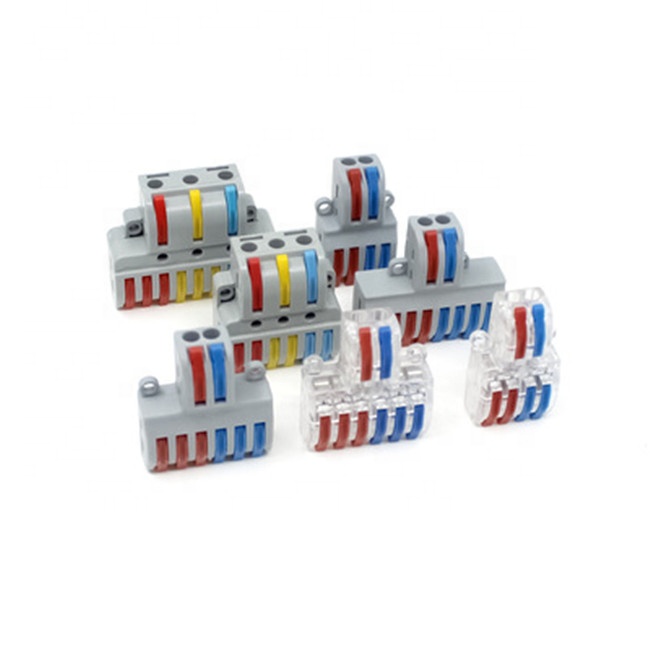 SPL82 2 Eingänge 8 Ausgänge Sicherungs-Kabelspaten-Splitter-Klemmenblock Schnellverschluss Push-Pull 8-Pin-Stecker für Leistungsanwendungen