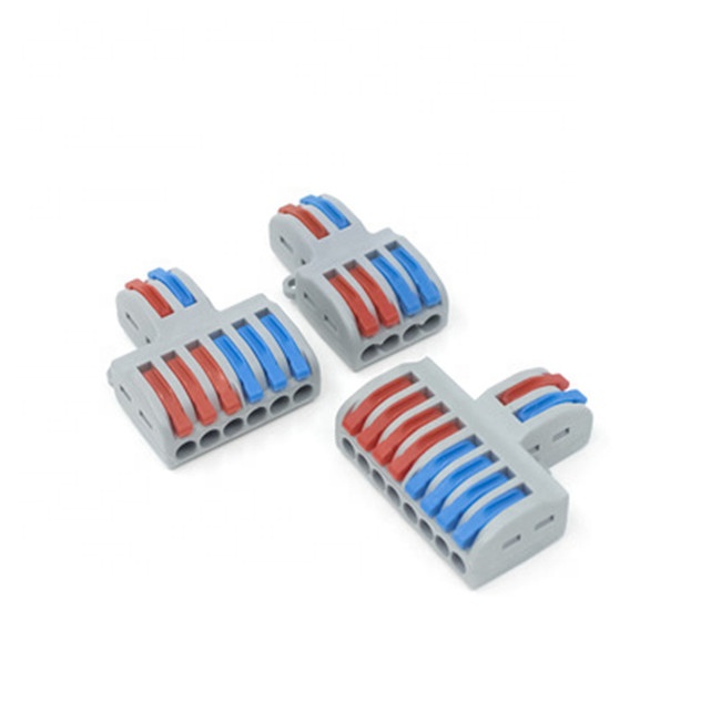 SPL82 2 Eingänge 8 Ausgänge Sicherungs-Kabelspaten-Splitter-Klemmenblock Schnellverschluss Push-Pull 8-Pin-Stecker für Leistungsanwendungen
