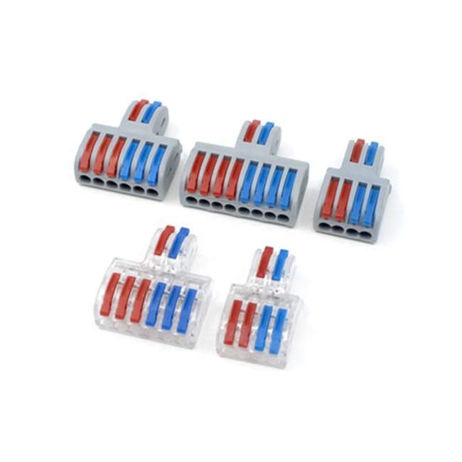 SPL82 2 Eingänge 8 Ausgänge Sicherungs-Kabelspaten-Splitter-Klemmenblock Schnellverschluss Push-Pull 8-Pin-Stecker für Leistungsanwendungen