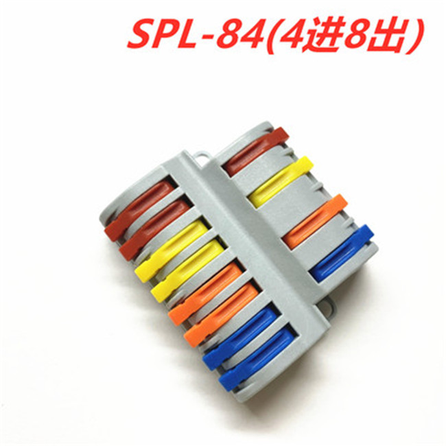 SPL84 4 Eingänge 8 Ausgänge Schnell-Splice-Kabelverbinder – Universeller Push-In-Klemmenblock für elektrische Verbindungen
